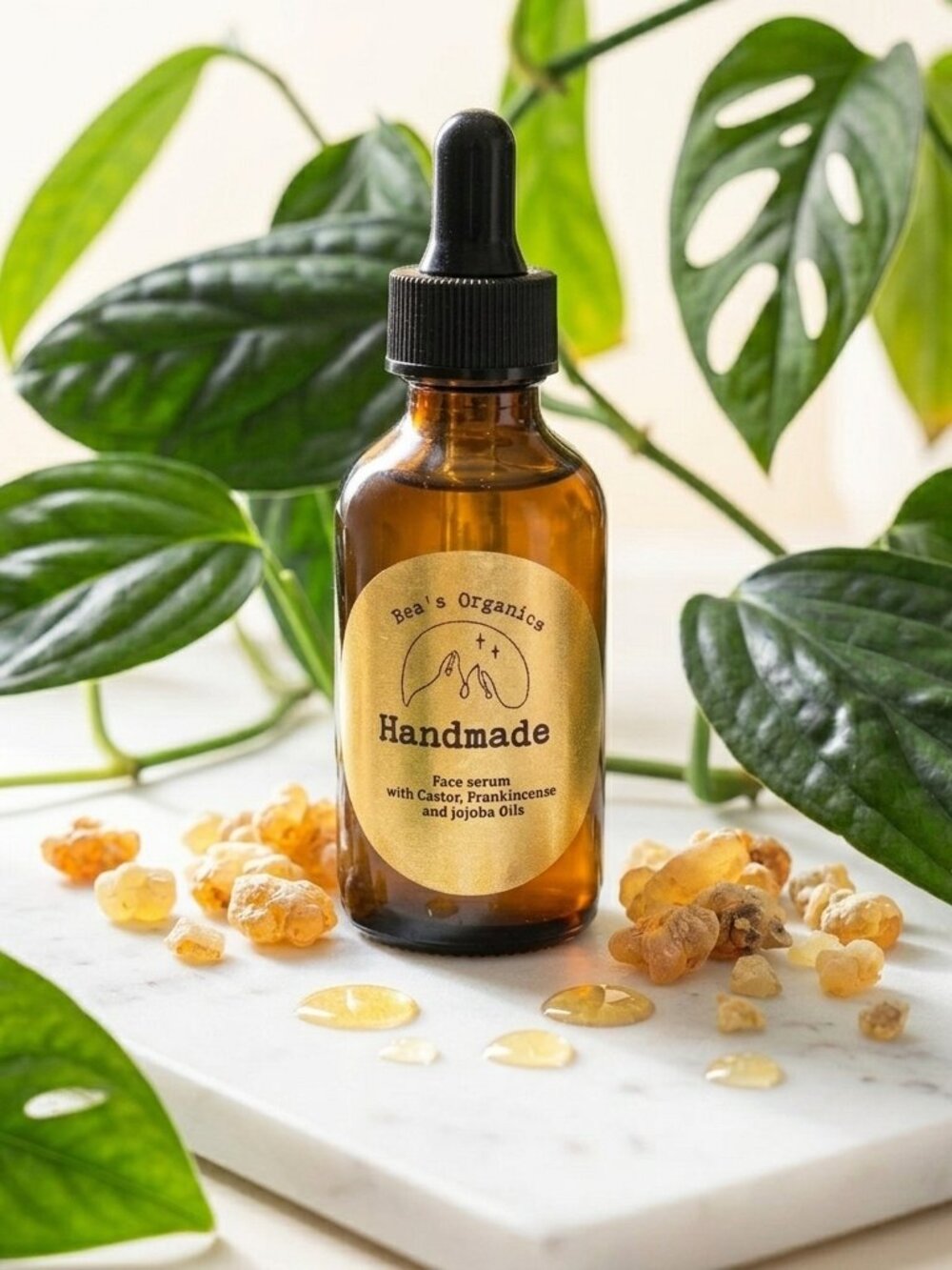 Organic Face Serum with Castor Frankincense and Jojoba oil 2oz